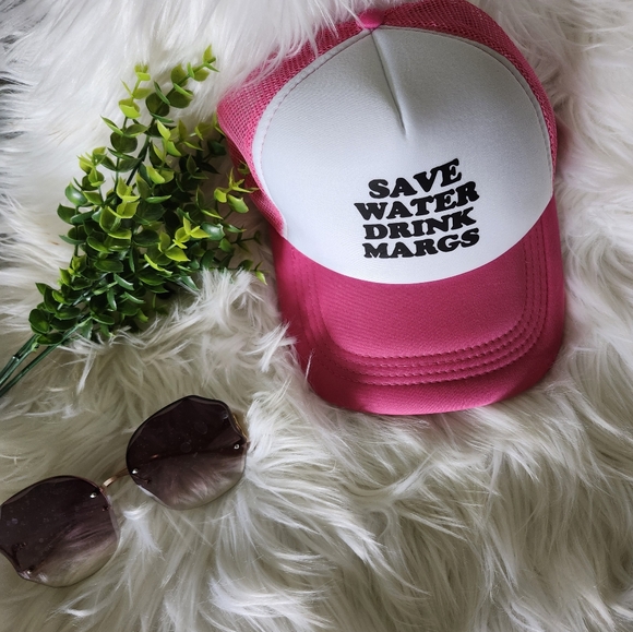 Save Water Drink Margs Trucker Mesh Hat Pink✨️ - Picture 5 of 5